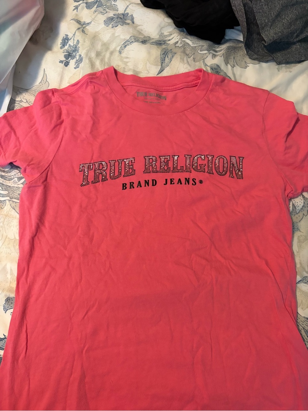 True Religion Pink Short Sleeve Logo Tee